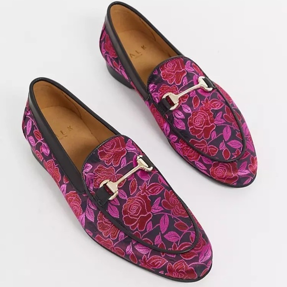 WALK London Jude Bar Loafers in Brocade - Picture 1 of 5